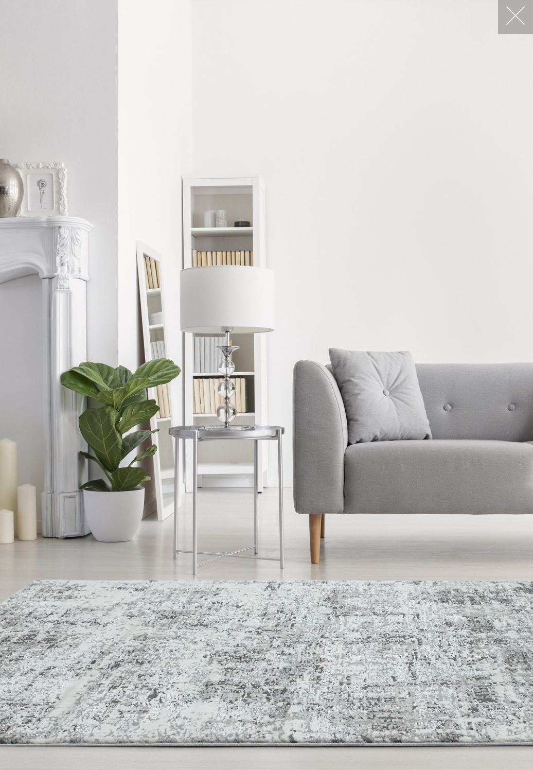 Orion Abstract Metallic Rugs in OR05 Silver Grey