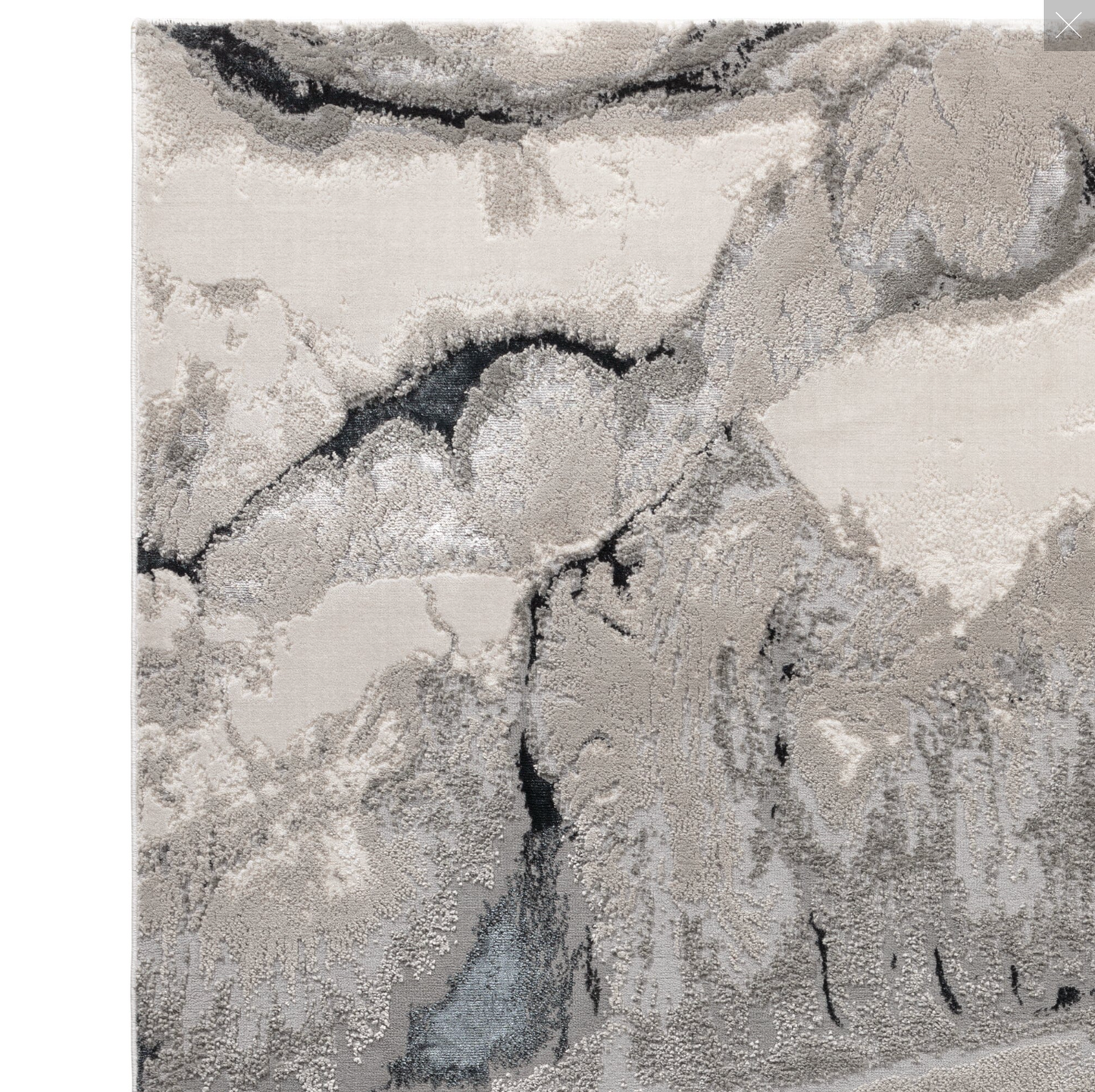 Aurora Quartz AU05 Marble Rugs in Metallic Silver Grey