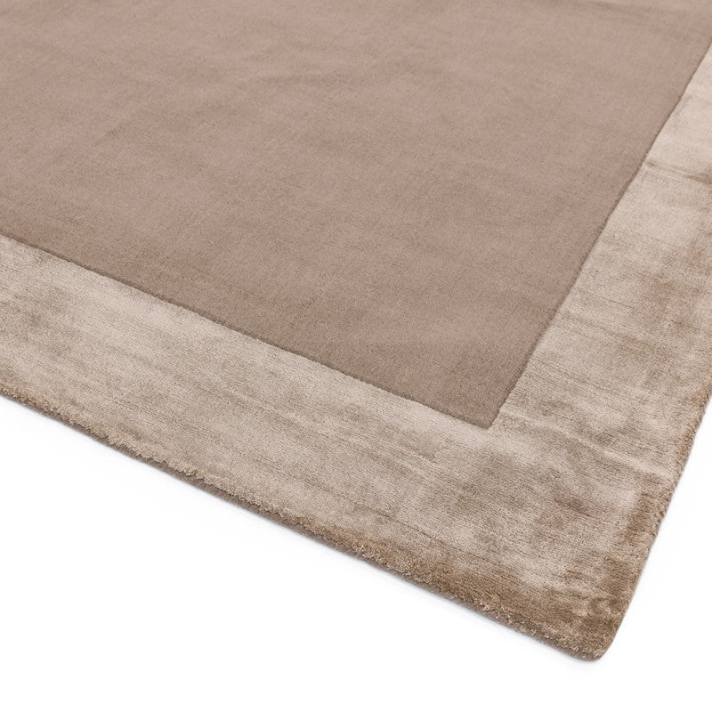 Ascot Sand Hand Woven Wool and Viscose Border Rug