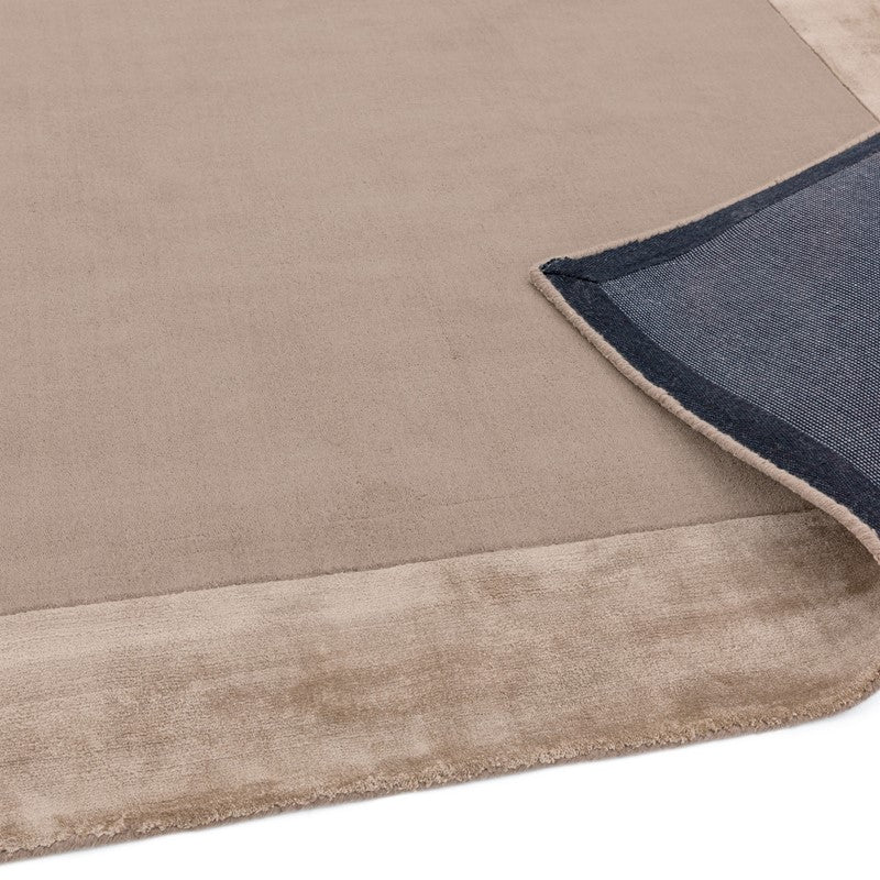 Ascot Sand Hand Woven Wool and Viscose Border Rug