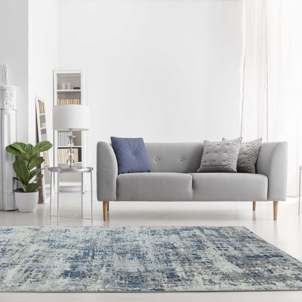 Orion Abstract Metallic Rugs in OR04 Blue by Asiatic