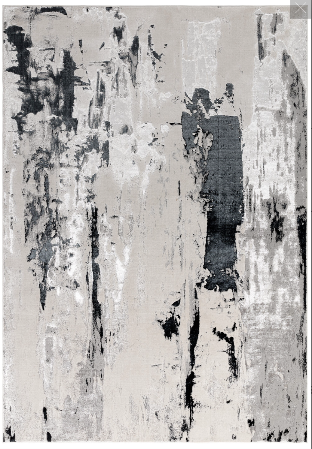 Aurora Glacier AU10 Abstract Rugs in Metallic Silver Grey