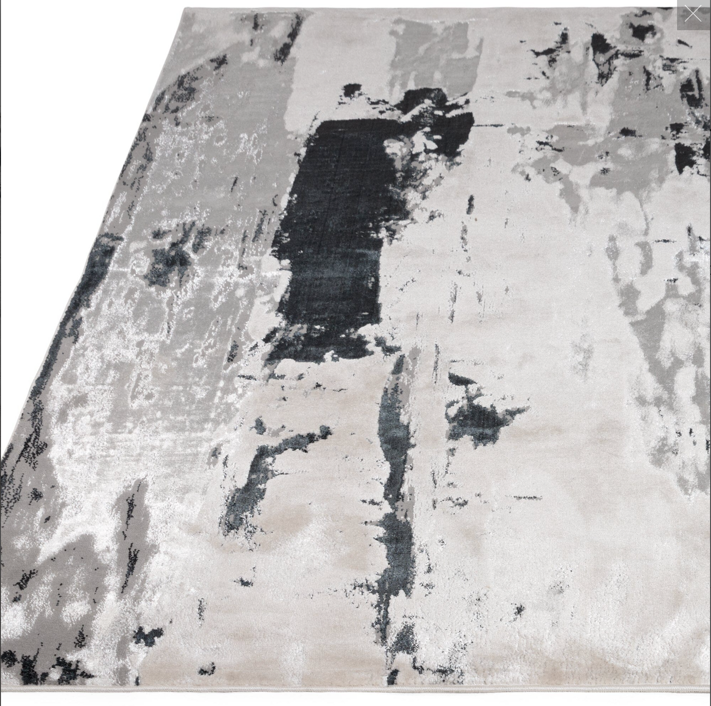 Aurora Glacier AU10 Abstract Rugs in Metallic Silver Grey