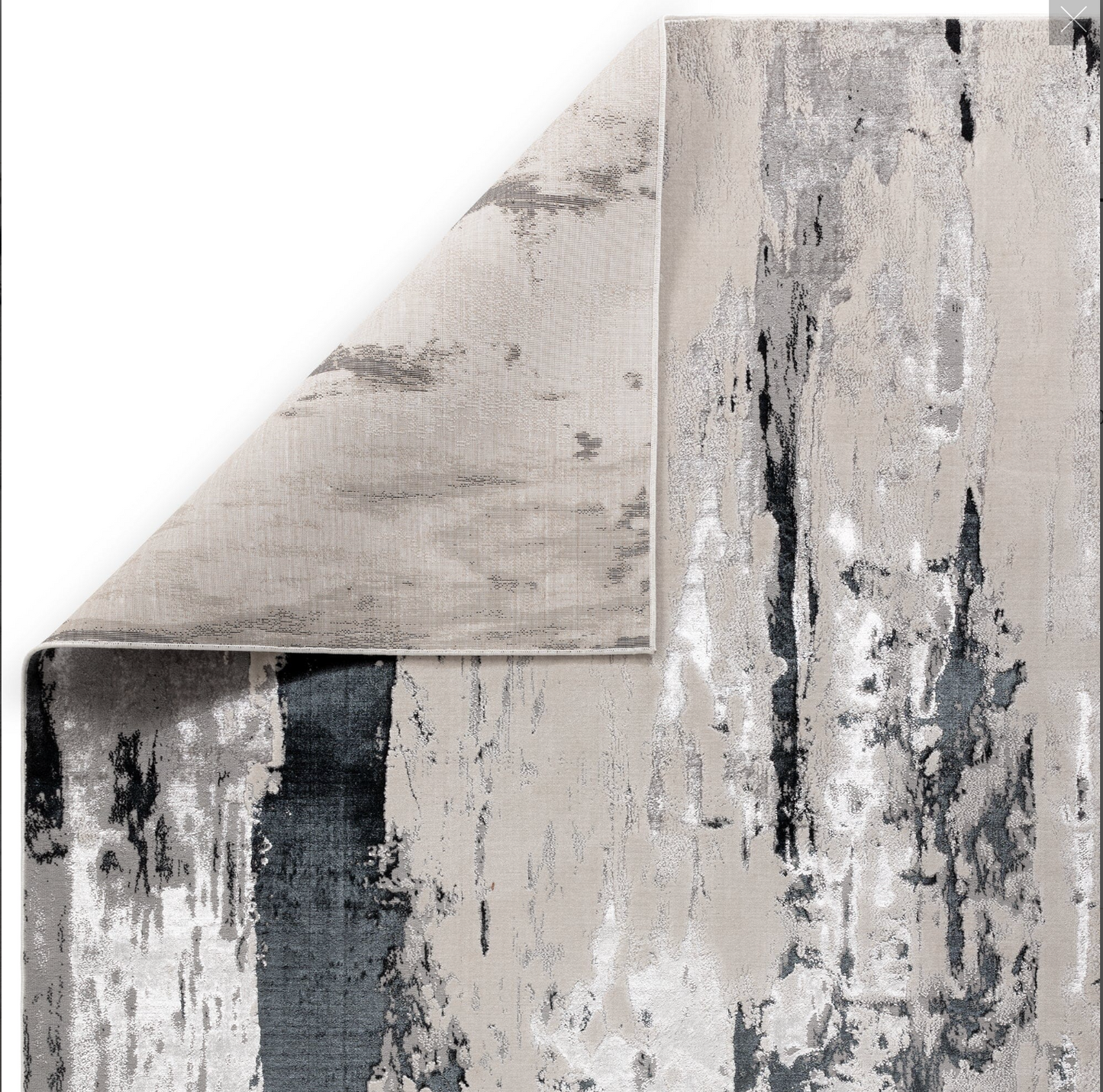 Aurora Glacier AU10 Abstract Rugs in Metallic Silver Grey