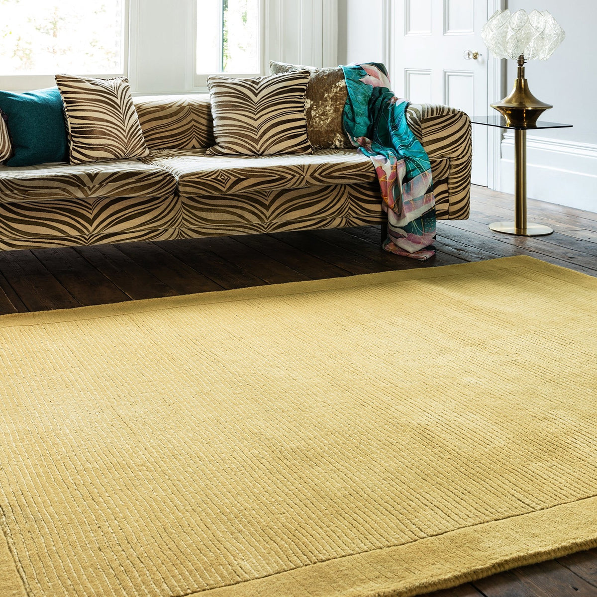 Asiatic York Yellow Rug 120 x 170 cm 100% Wool Hand Woven Modern