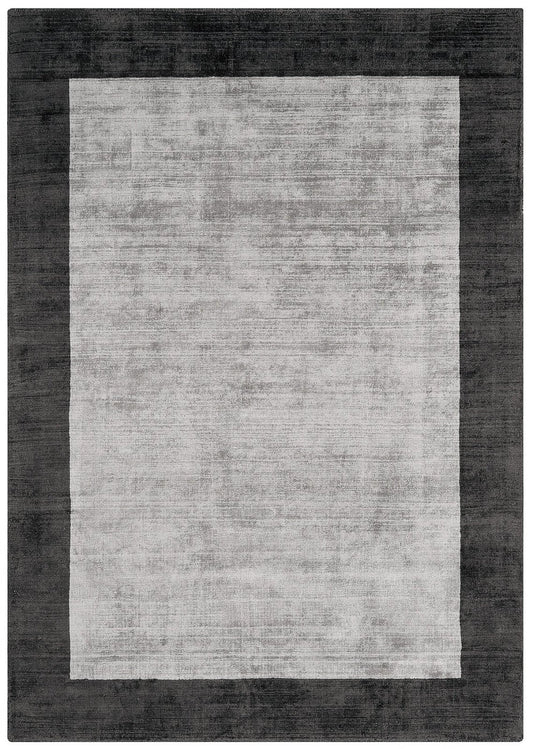Blade Border Charcoal Silver Rug