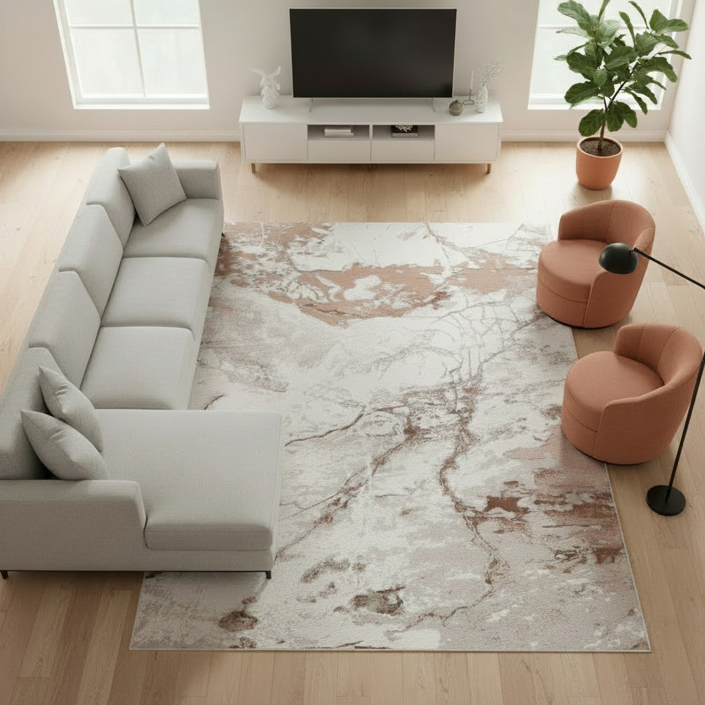 Rug Velora VE03 Marbella Metallic Copper Modern abstract designs