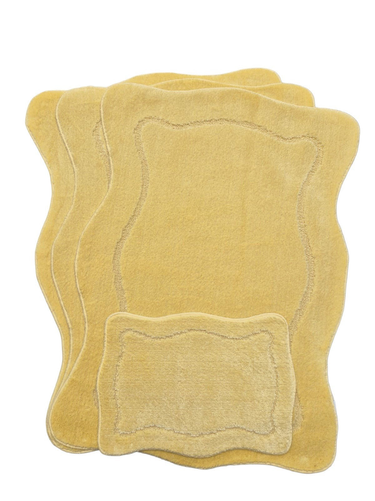 Romany Washable Mats Large 4pcs Set (100x140cm) white / lemon
