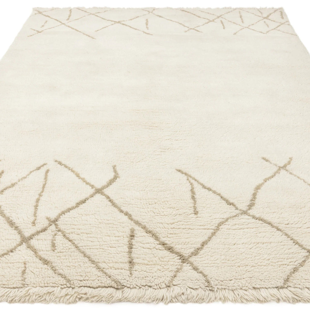 Azera Berber Crosshatch Rug 120x170 cm 100% WOOL
