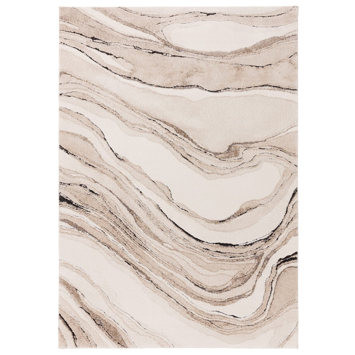 Asiatic Mirage Quartz Beige Rug 200 x 290 cm Soft Deep Pile Machine Woven Modern