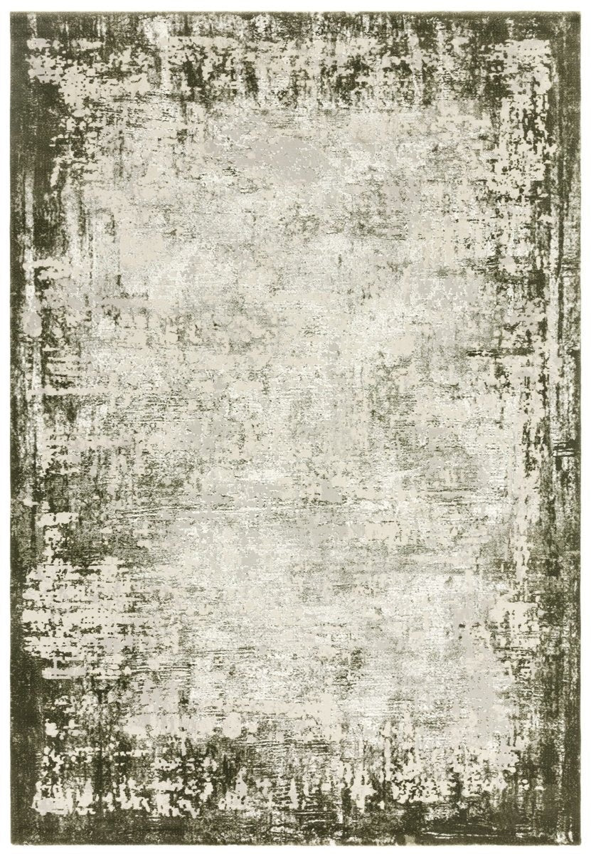 Asiatic Kuza Borders Green Rug 80 x 150 cm Soft Machine Woven Modern