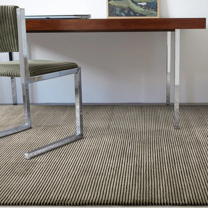Asiatic Kuza Stripe Khaki Rug 160 x 230 cm Polypropylene Machine Woven Modern