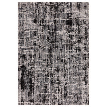 Asiatic Kuza Abstract Black Rug 160 x 230 cm Polypropylene Machine Woven Modern