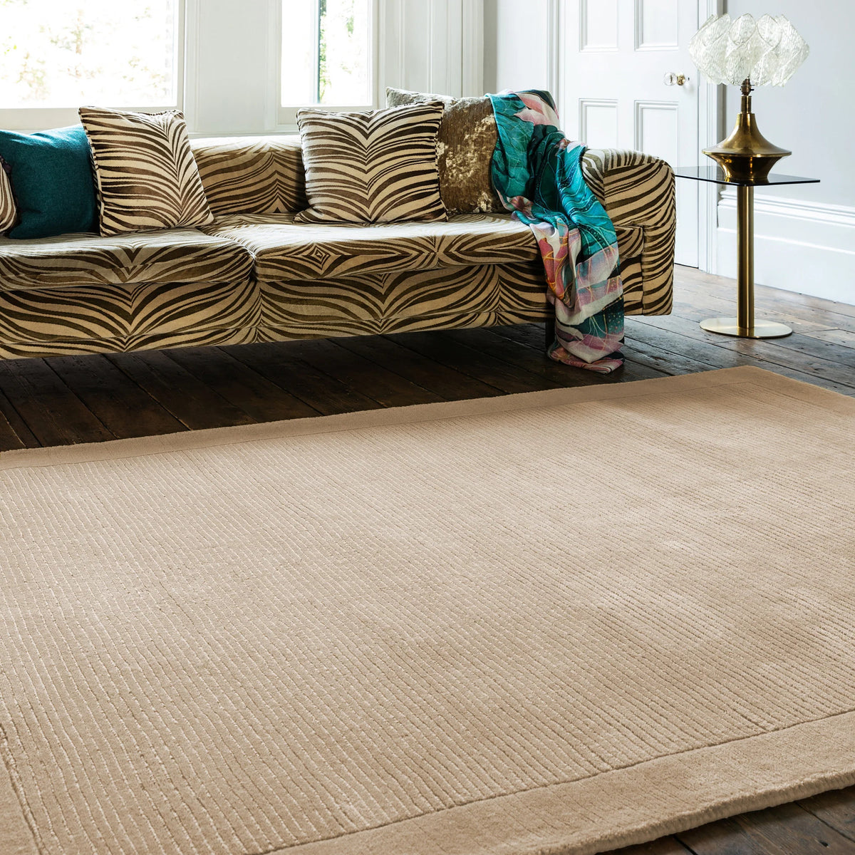 Asiatic York Beige Rug 120 x 170 cm 100% Wool Hand Woven Modern
