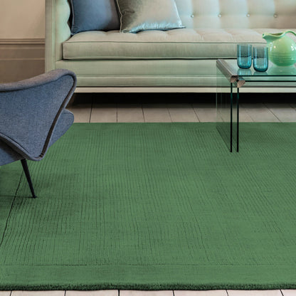 Asiatic York Forest Green Rug 120 x 170 cm 100% Wool Hand Woven Modern