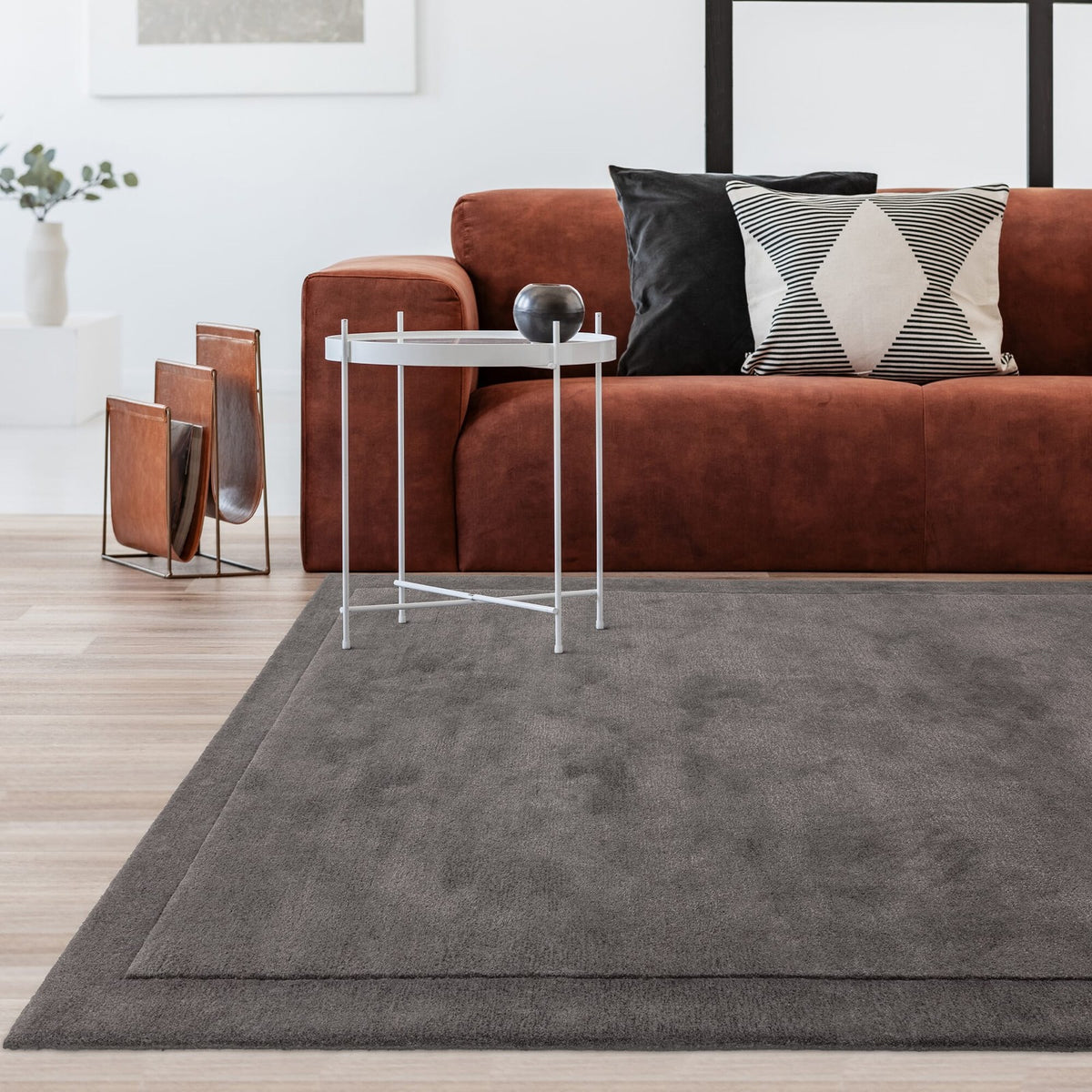 Asiatic Rise Charcoal Rug 120 x 170 cm Wool Viscose Modern