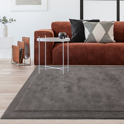 Asiatic Rise Charcoal Rug 120 x 170 cm Wool Viscose Modern