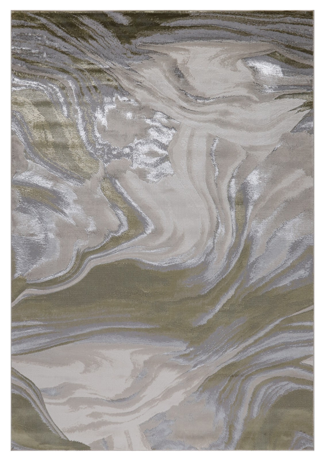 Rug Velora VE12 WAVE Metallic GREEN Modern abstract designs