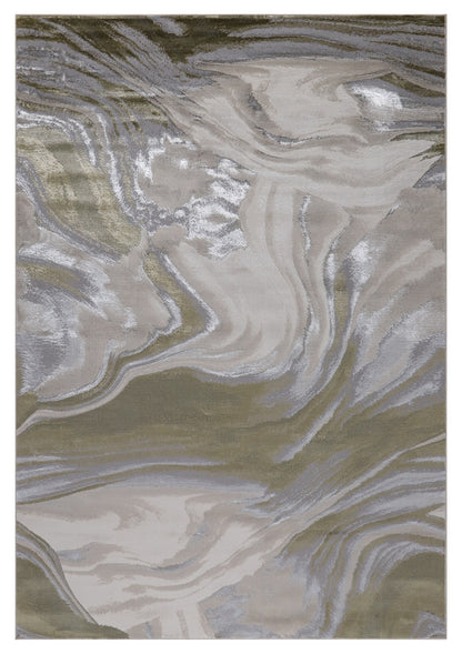 Rug Velora VE12 WAVE Metallic GREEN Modern abstract designs