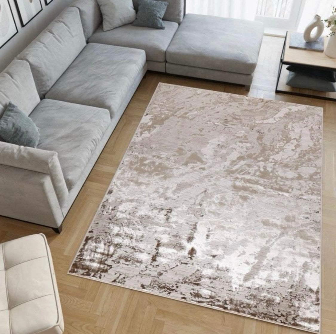 Rug Velora VE02 Horizon Metallic Beige Modern abstract designs