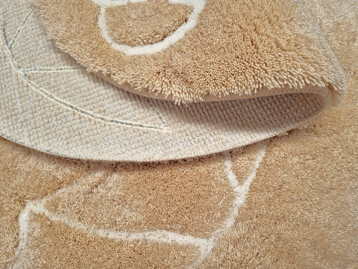 ROMANY German WASHABLE MATS 4pcs SET, Large Beige Bear Umbrella
