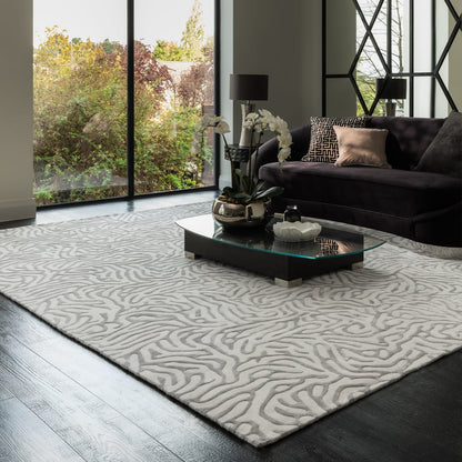Asiatic Coral Silver Rug 120 x 180 cm Wool Viscose Contemporary