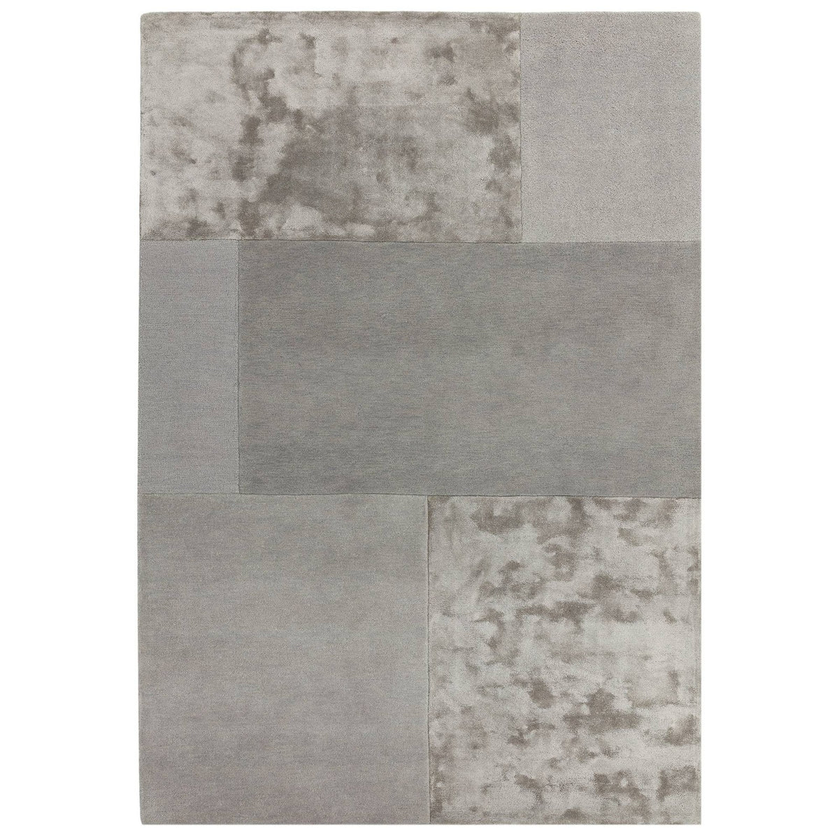 Asiatic Tate Tonal Textures Silver Rug 160 x 230 cm Wool Viscose Hand Tufted