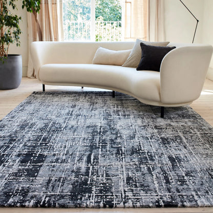 Asiatic Kuza Abstract Black Rug 160 x 230 cm Polypropylene Machine Woven Modern