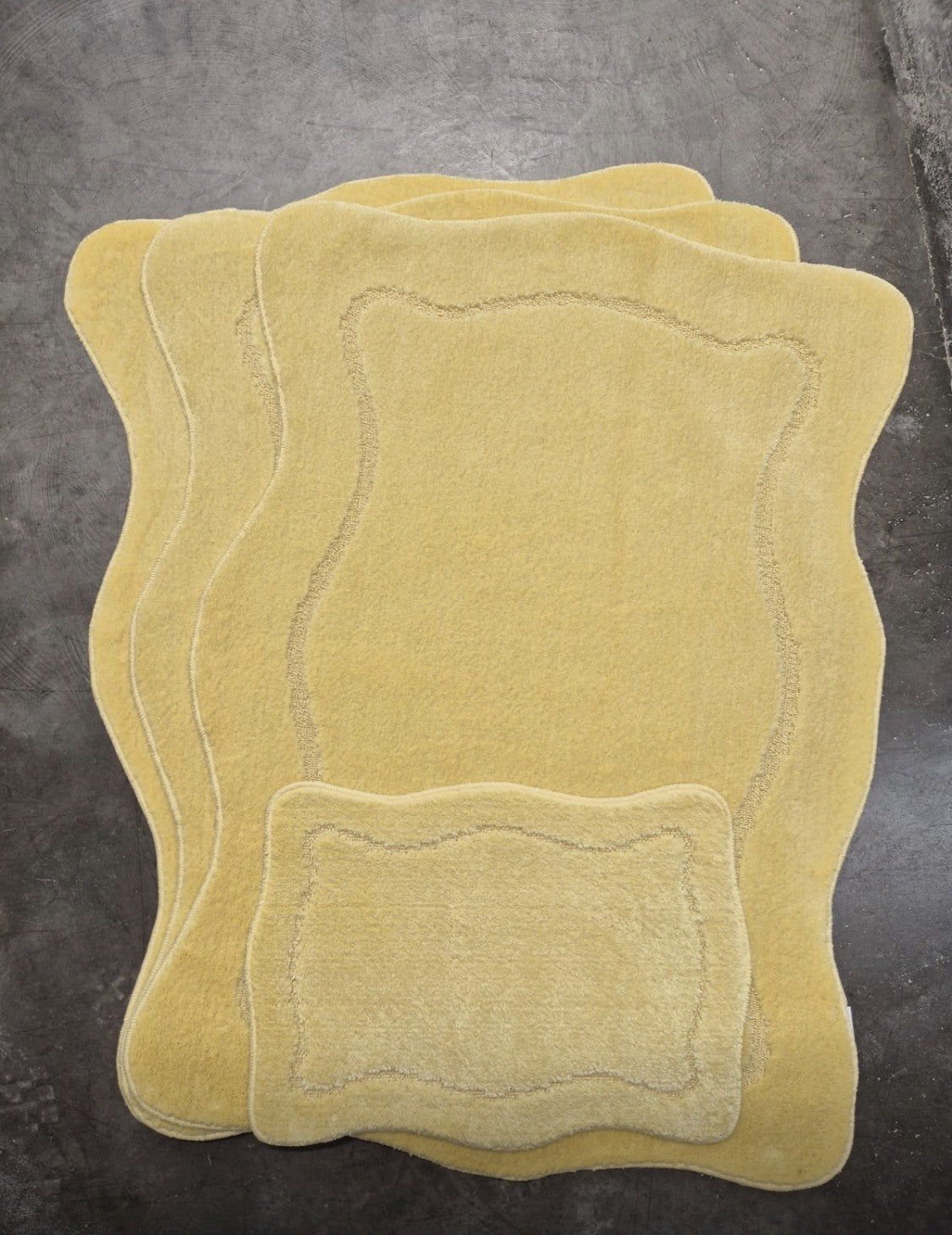 Romany Washable Mats Large 4pcs Set (100x140cm) white / lemon
