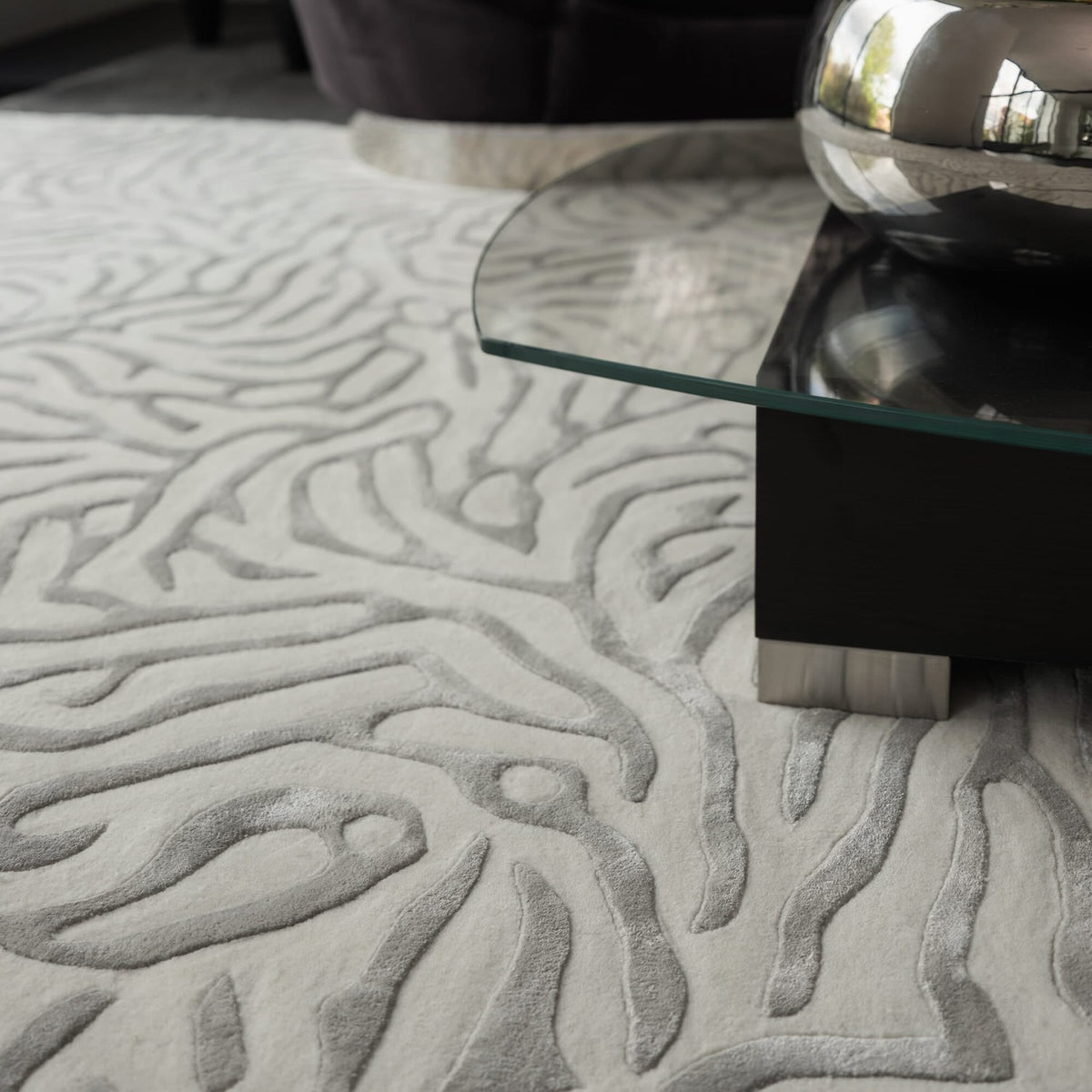 Asiatic Coral Silver Rug 120 x 180 cm Wool Viscose Contemporary
