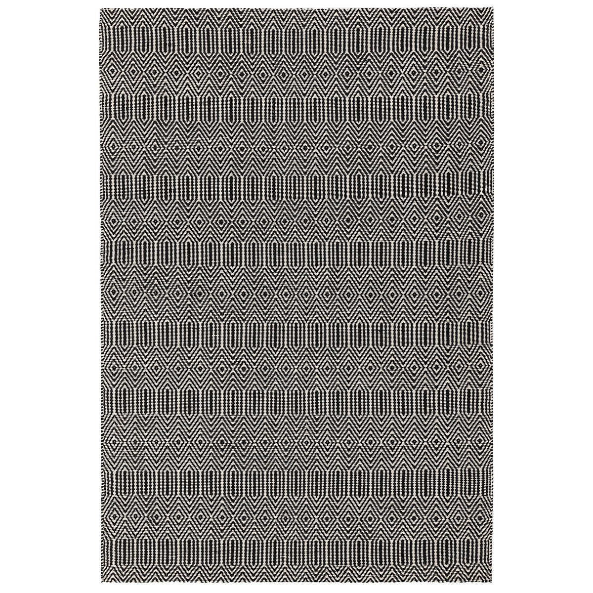 Asiatic Sloan Black White Rug 160 x 230 cm Wool Flatweave Hand Woven Modern