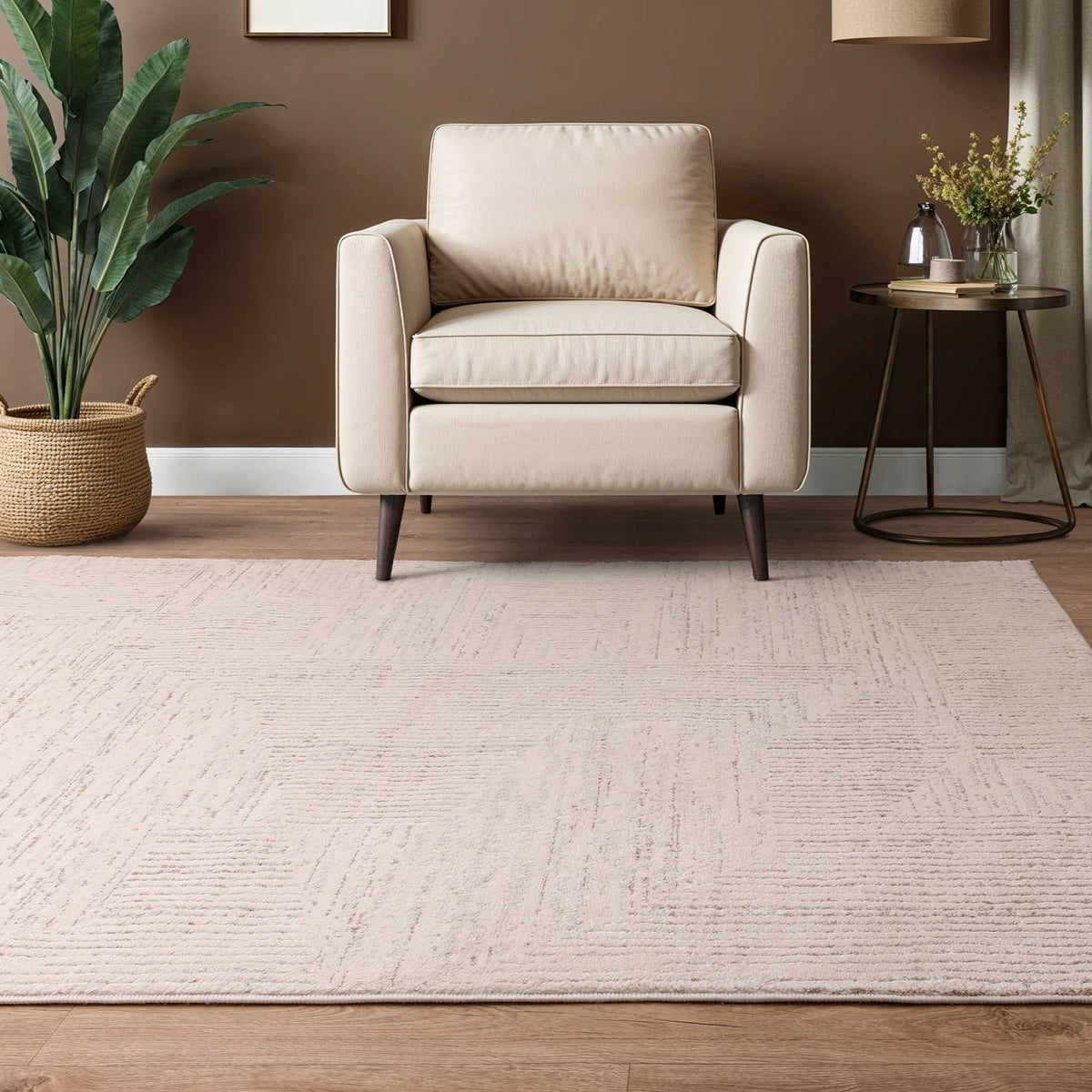 Asiatic Axel AX04 Cream Rug 120 x 160 cm Polypropylene Machine Woven Modern