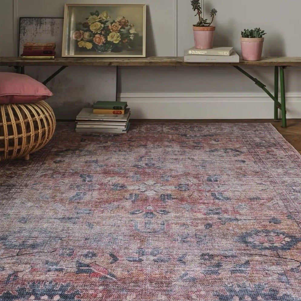 Kaya Washable Sima KY06 Rugby Asiatic 200x290cm Peach / Cream