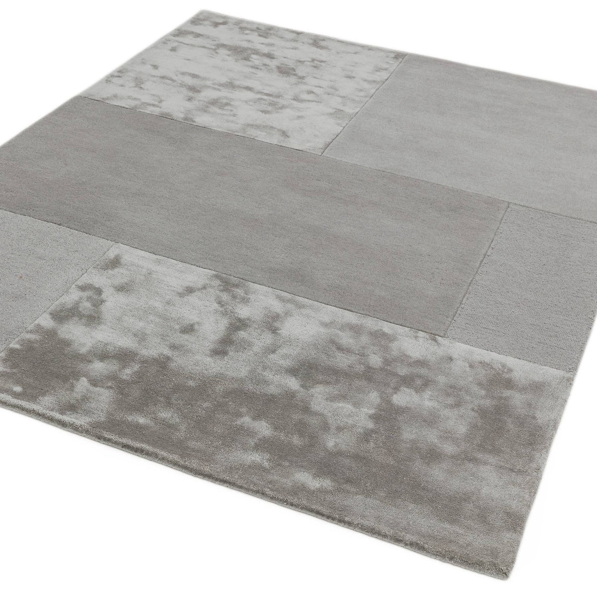 Asiatic Tate Tonal Textures Silver Rug 160 x 230 cm Wool Viscose Hand Tufted