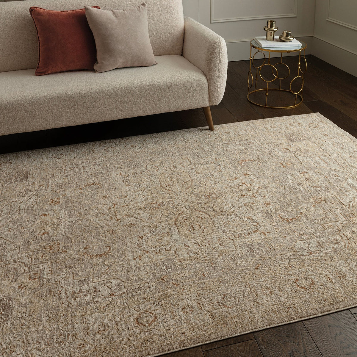 Asiatic HE01 Beige Traditional Rug 80 x 160 cm Machine Woven Traditional