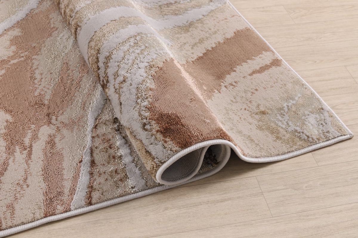 Rug Velora VE11 WAVE Metallic Copper Modern abstract designs