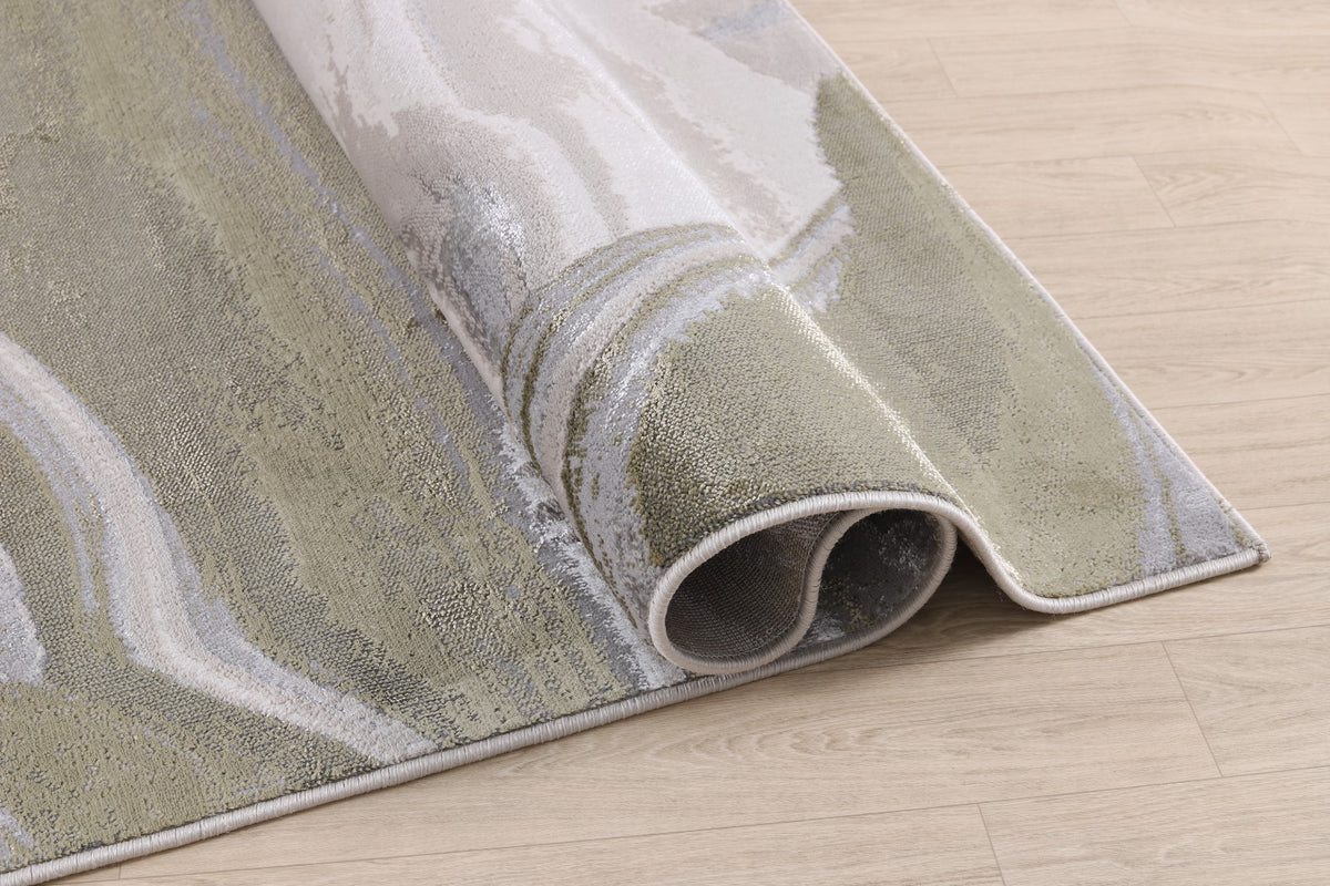Rug Velora VE12 WAVE Metallic GREEN Modern abstract designs