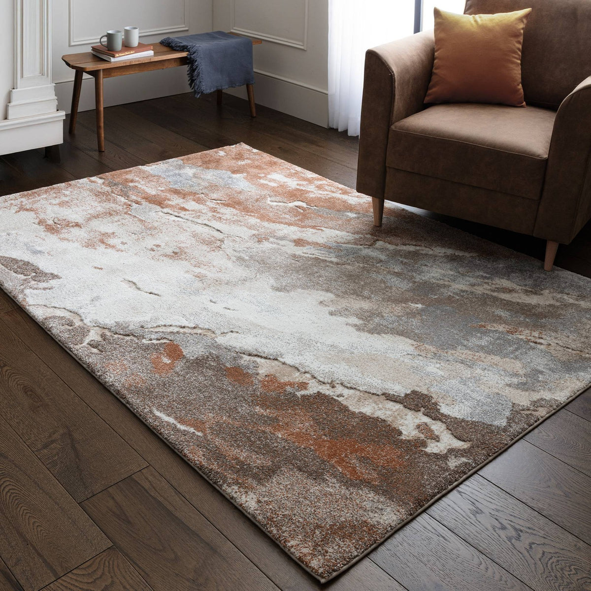 Asiatic Mirage Blur Terra Rug 160 x 230 cm Soft Deep Pile Machine Woven Modern