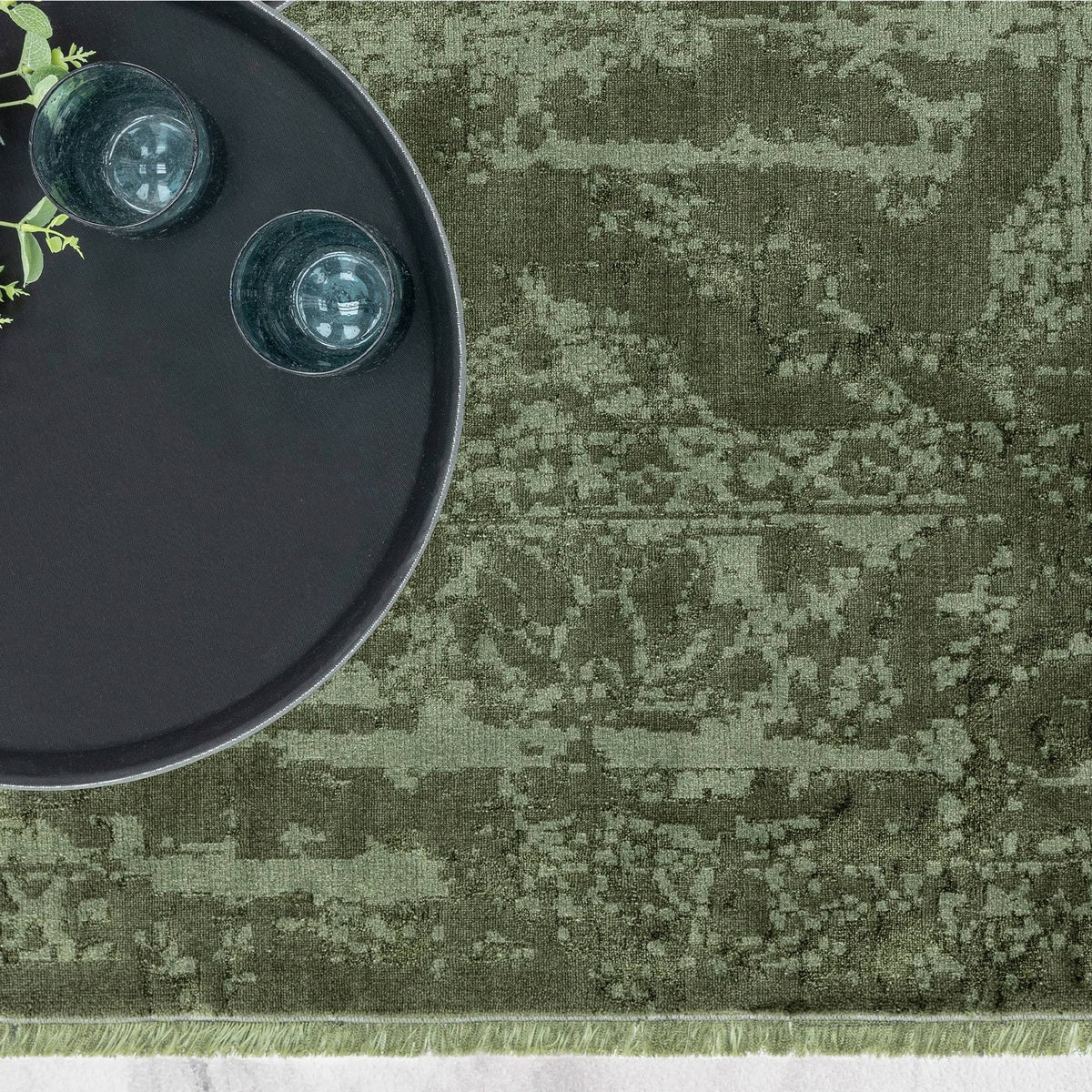 Asiatic Zehraya ZE06 Abstract Green Rug 160 x 230 cm Polyester Machine Woven