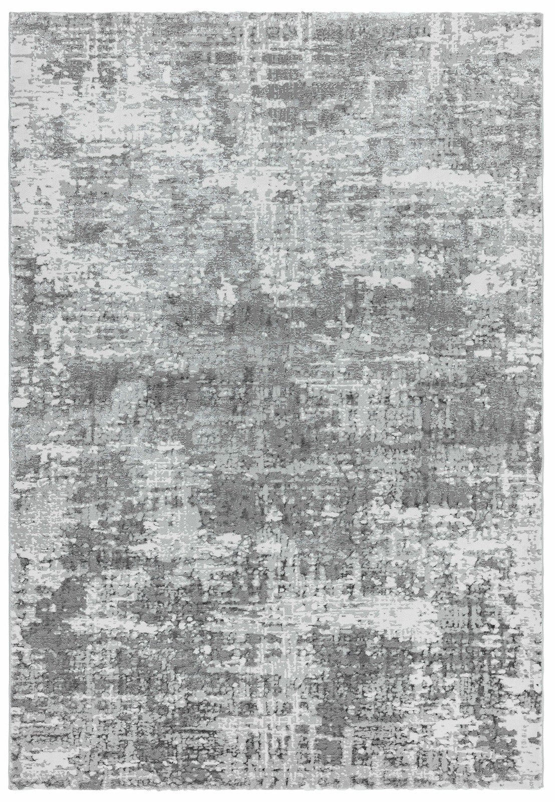Asiatic Orion OR05 Abstract Silver Rug 80 x 150 cm Metallic Machine Woven Modern