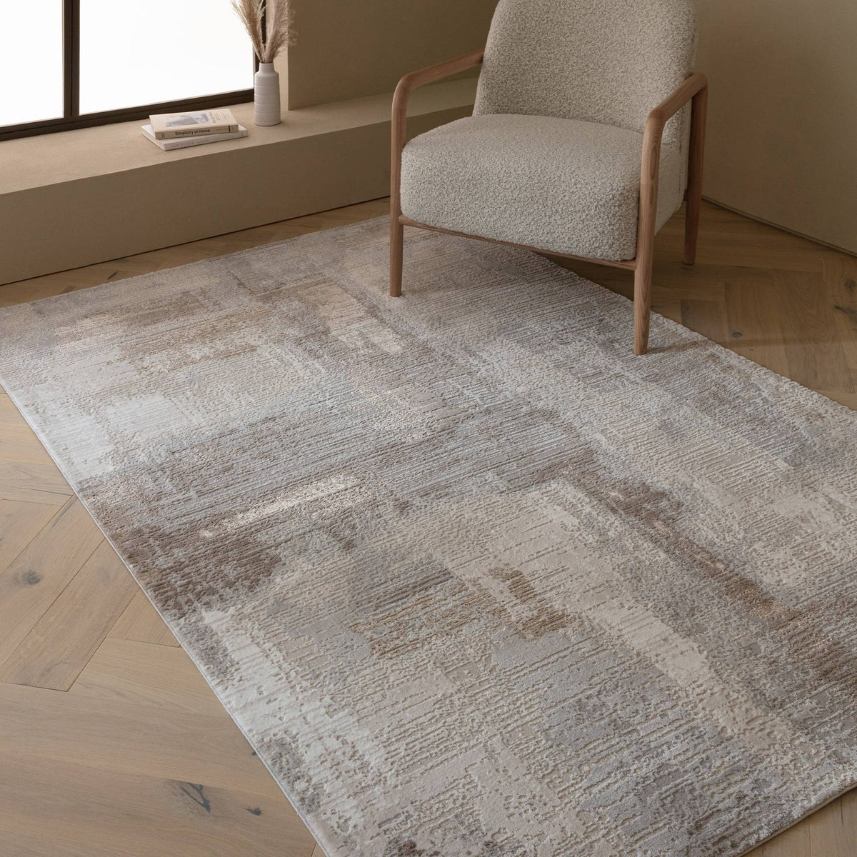 Asiatic Stellar ST07 Beige Rug 80 x 150 cm Polypropylene Machine Woven Modern